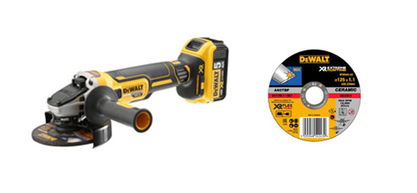 Mauleuse DeWalt et disque Metalmax 125mm