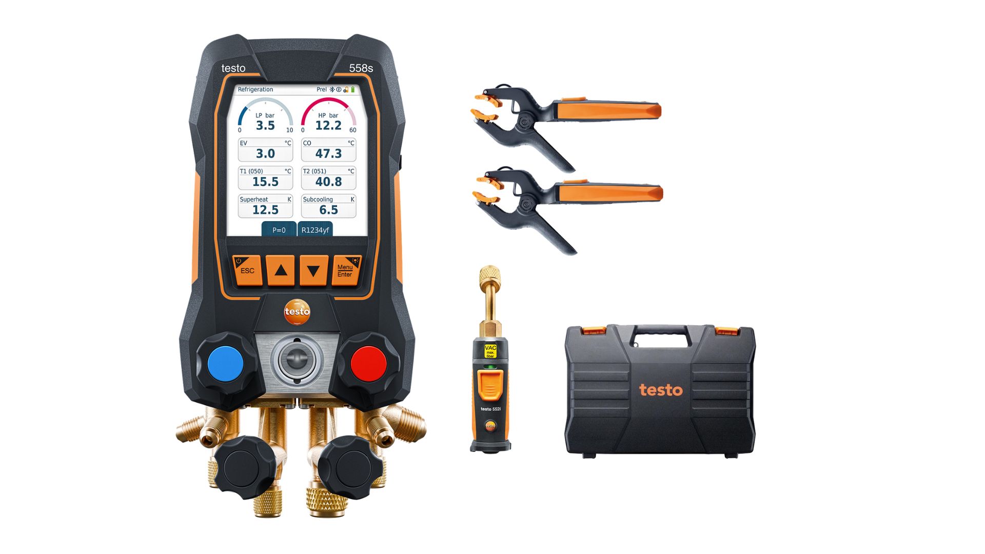 Mano numérique 4 voies TESTO 558S avec vacuometre + 2 sondes température