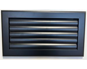 Grille soufflage lames courbes 500x150 noire