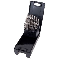 Coffret 25 forets métaux HSS affûtage en croix diam 1 à  13mm