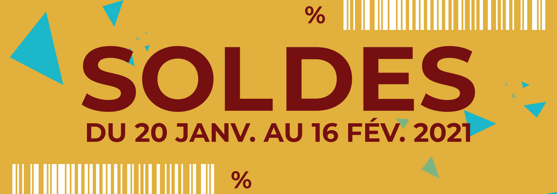 bandeau soldes d'hiver 2021 chez CD SUD